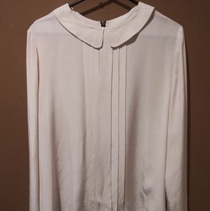 LS1 Designer Cream Blouse Shirt Size Medium